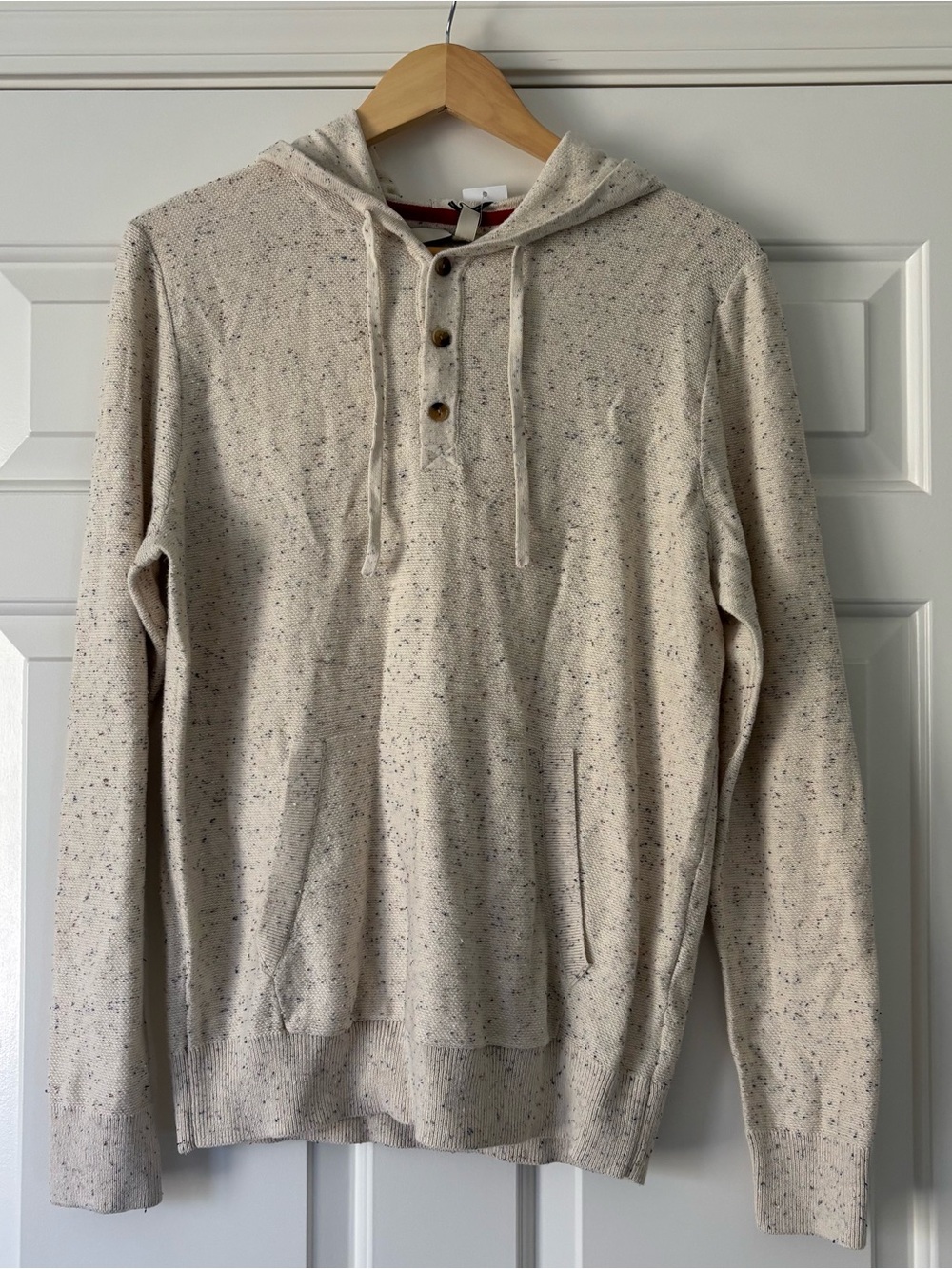 Hawker Rye Stitch Fix NWT Speckled Cream Hooded Henley Pullover